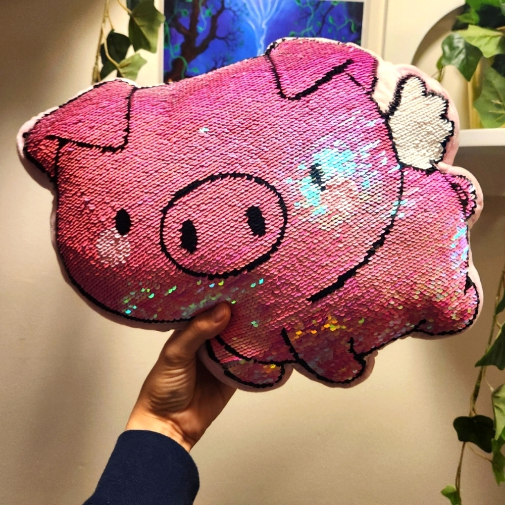 Sequin Pig Plush Pillow